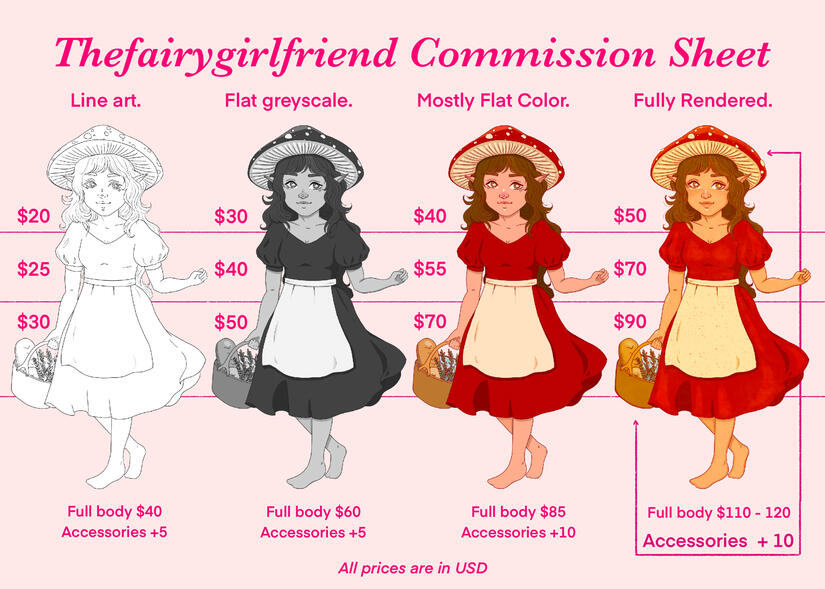 Complicated Designs may cost more due to time and effort these are just the base starting prices. Complicated Tattoos will cost more as it a whole other work of art on the body.